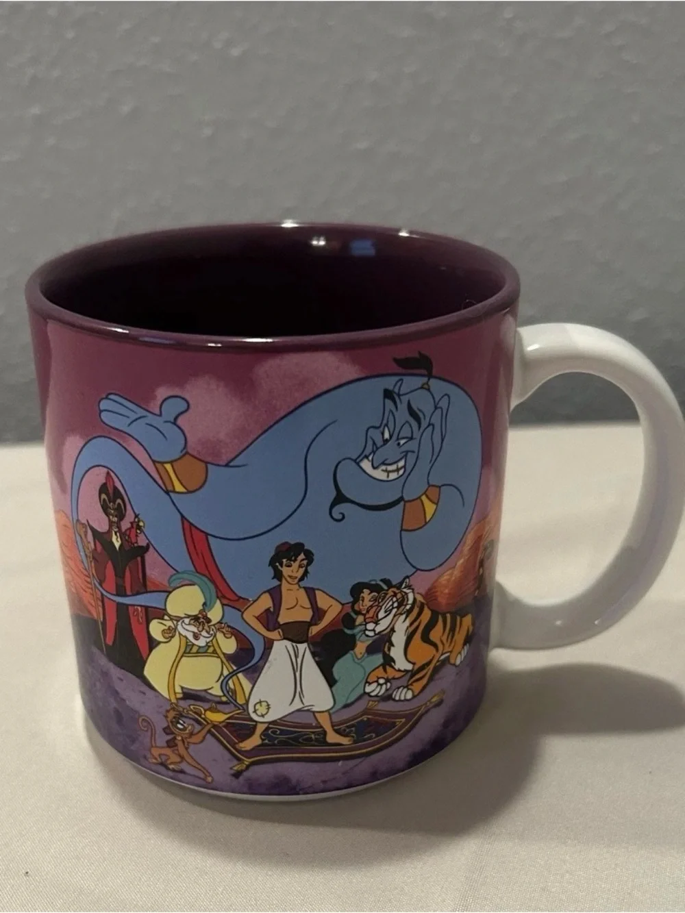 Vintage 90s Disney store Aladdin coffee mug